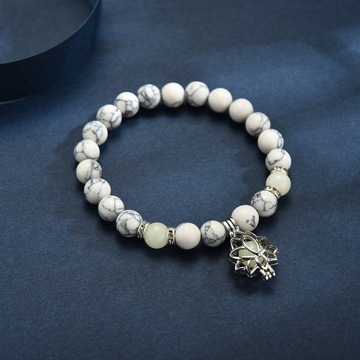 Natural Stones Luminous Glow In The Dark Bracelets With Charm