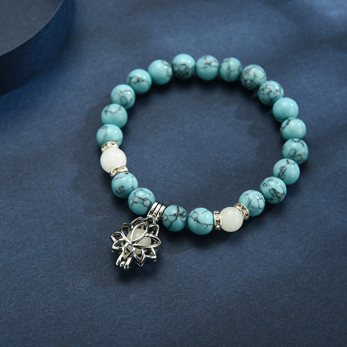 Natural Stones Luminous Glow In The Dark Bracelets With Charm