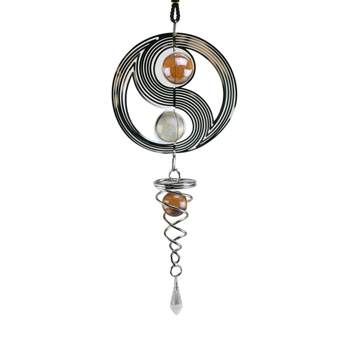 NEW Indoor/Outdoor Yinyang Wind Chime With Crystal Balls Pendant Feature