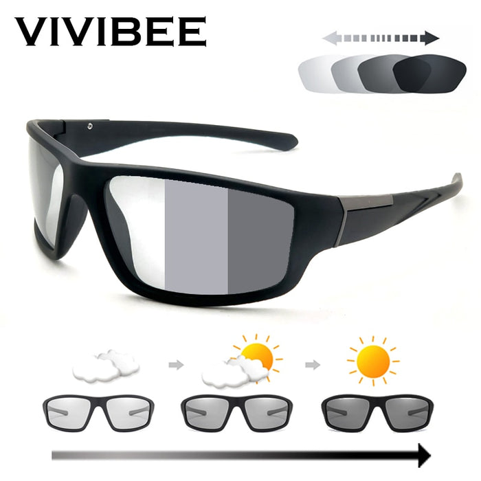 NEW Photochromic Sunglasses - Matte Black Sports, Colour Changing Sunglasses