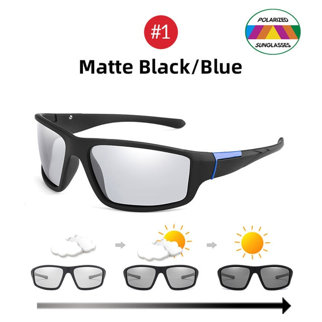 NEW Photochromic Sunglasses - Matte Black Sports, Colour Changing Sunglasses