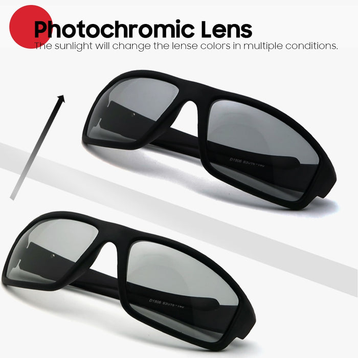 NEW Photochromic Sunglasses - Matte Black Sports, Colour Changing Sunglasses