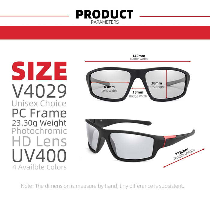 NEW Photochromic Sunglasses - Matte Black Sports, Colour Changing Sunglasses
