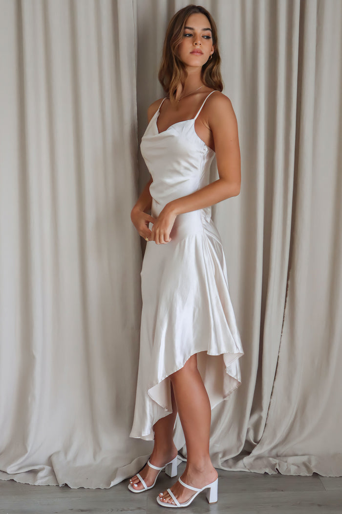 Nicola Midi Dress - Champagne - Runway Goddess