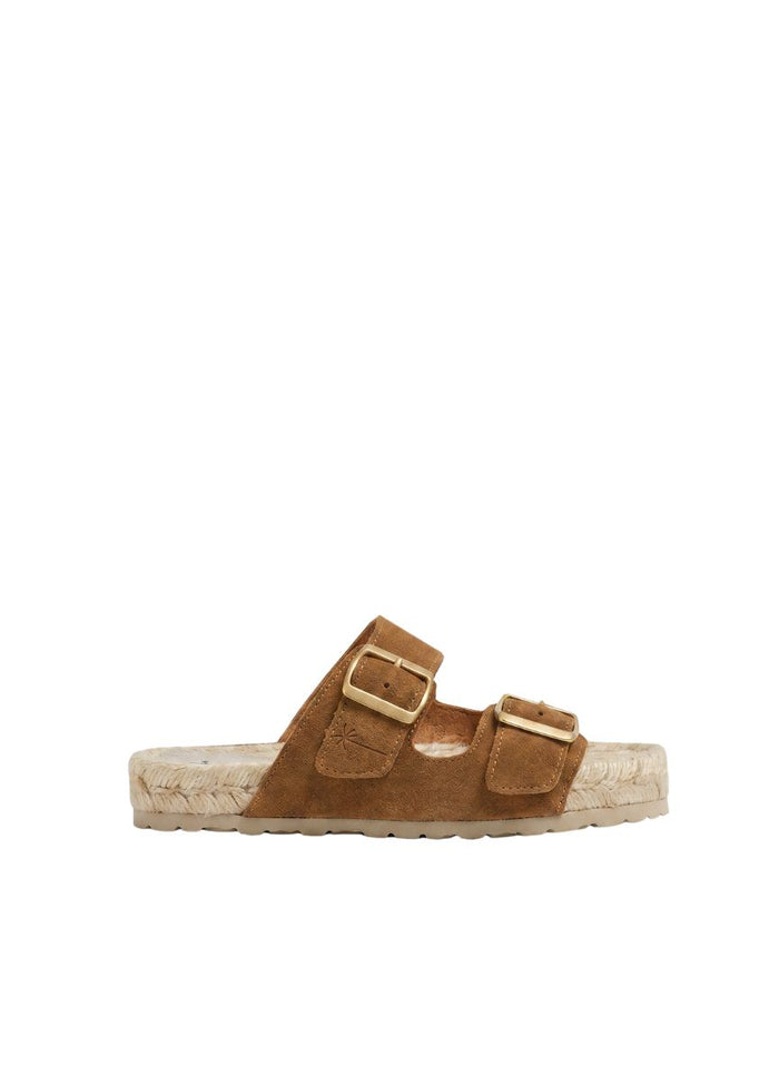 Sandals Manebi Nordic Suede Sandals Almond Apoella
