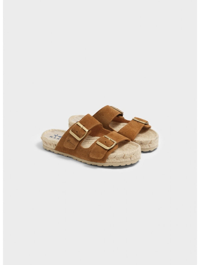 Sandals Manebi Nordic Suede Sandals Almond Apoella