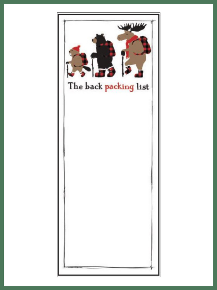 The Back Packing List