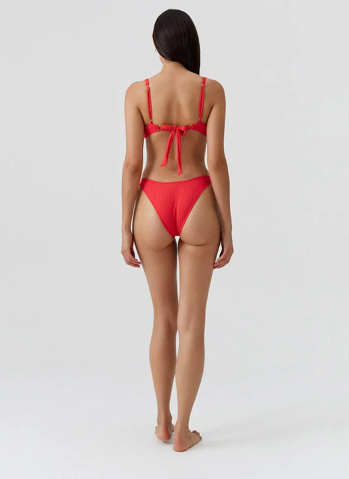 Swimwear Melissa Odabash Noto Bikini Bottom Red Ribbed Apoella