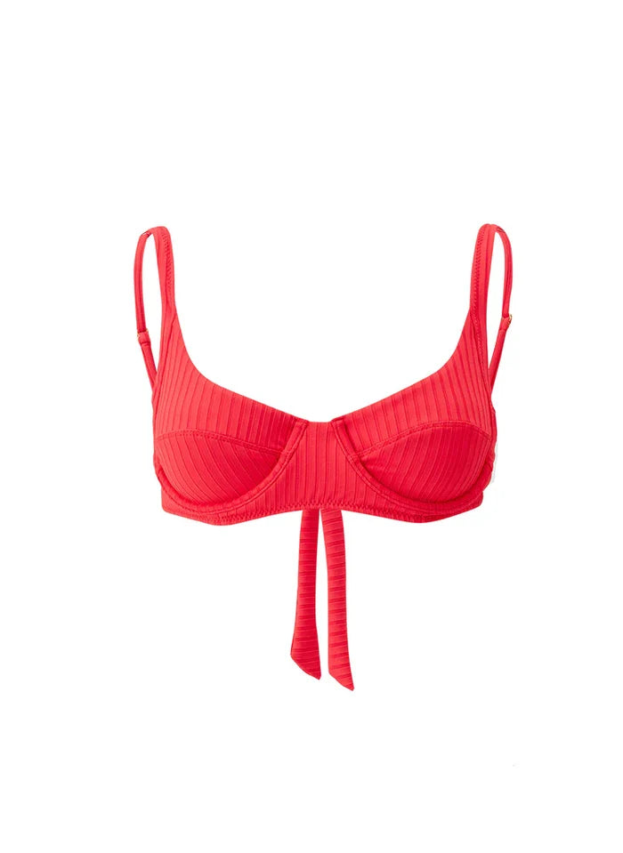 Swimwear Melissa Odabash Noto Cup Bikini Top Red Ribbed Apoella