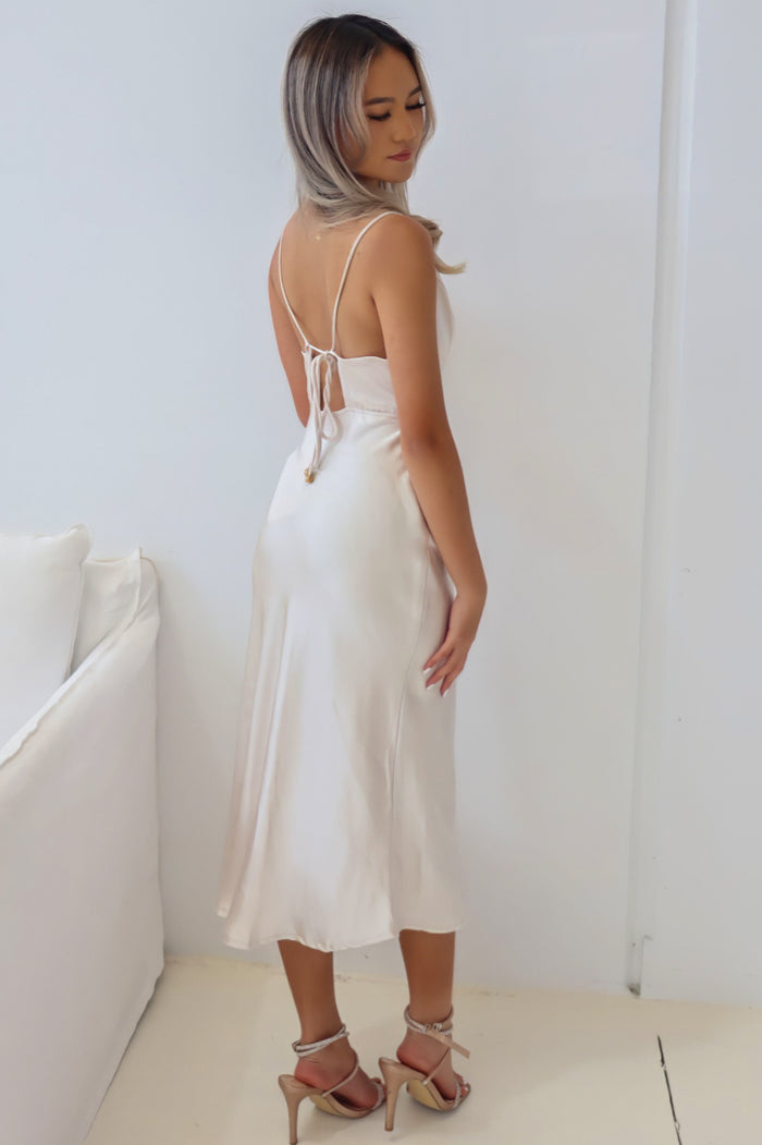 Odette Midi Dress - Champagne - Runway Goddess