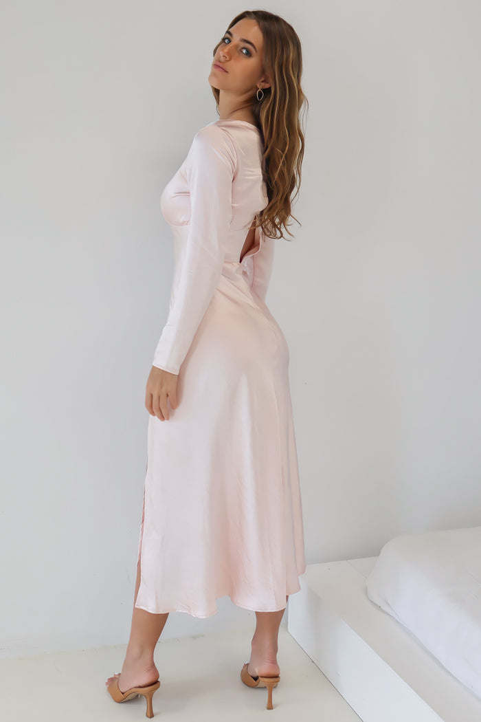 Opella Midi Dress - Blush Pink - Runway Goddess