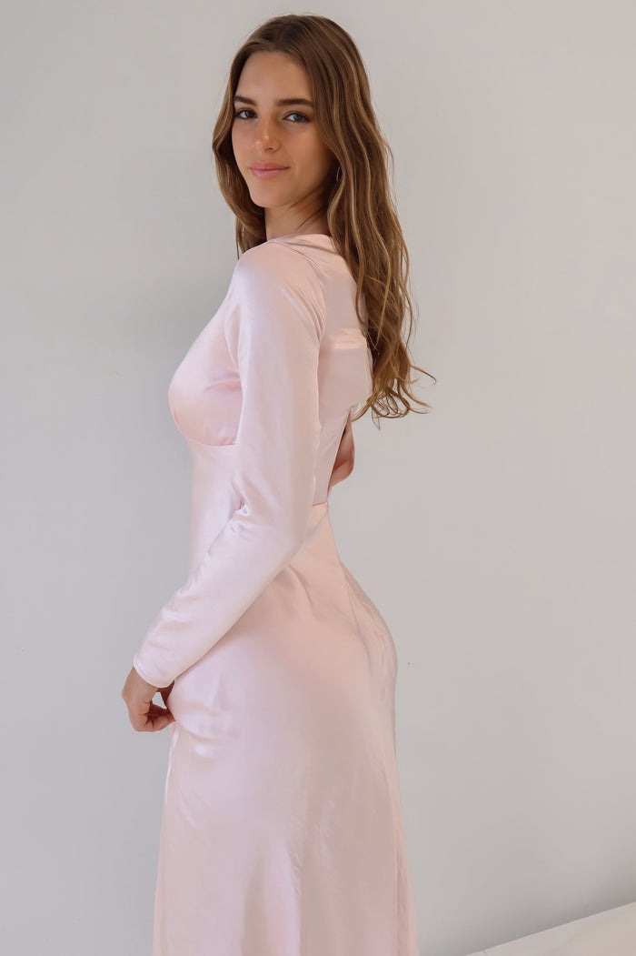 Opella Midi Dress - Blush Pink - Runway Goddess