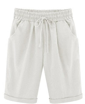 Oversized Womens Summer Cotton Linen Casual Shorts