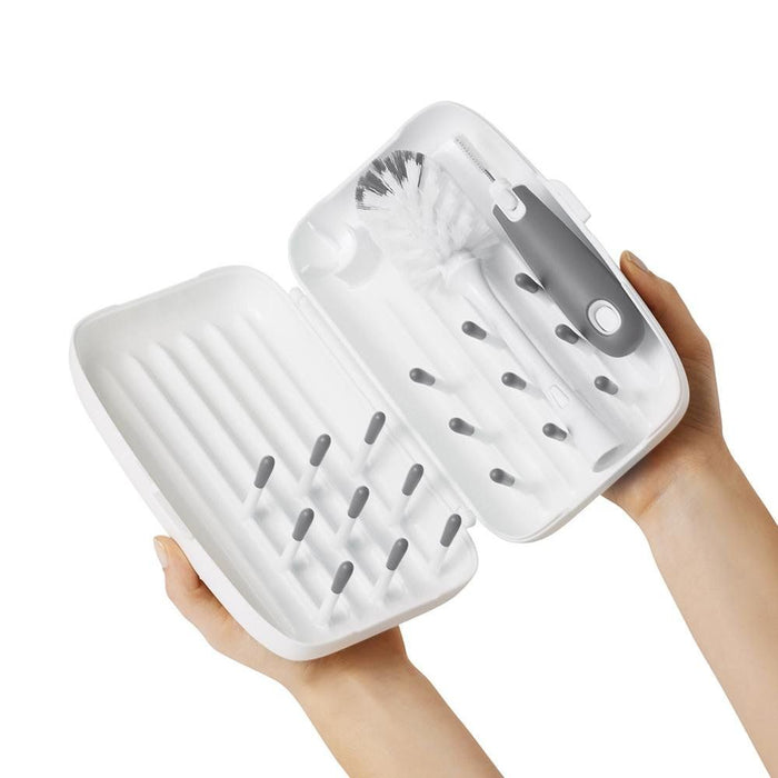 Oxo Tot On-the-Go Drying Rack & Bottle Brush - Grey