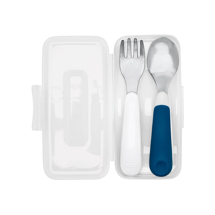 OXO TOT On-The-Go Fork And Spoon Set - Navy