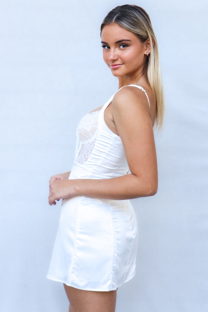 Palmer Mini Dress - White - Runway Goddess