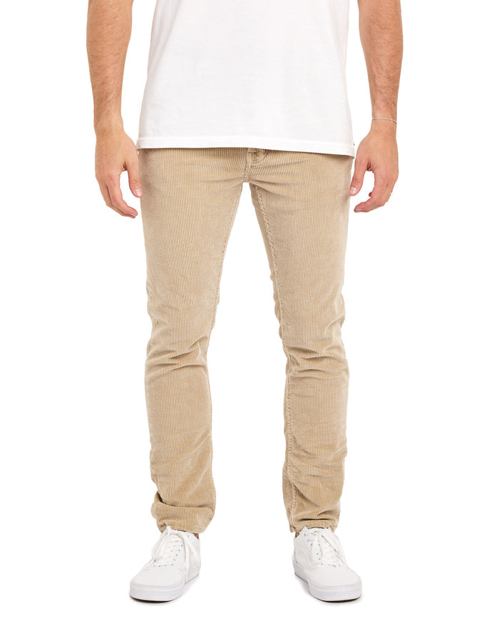 pantalon regular cream PULLIN en coton
