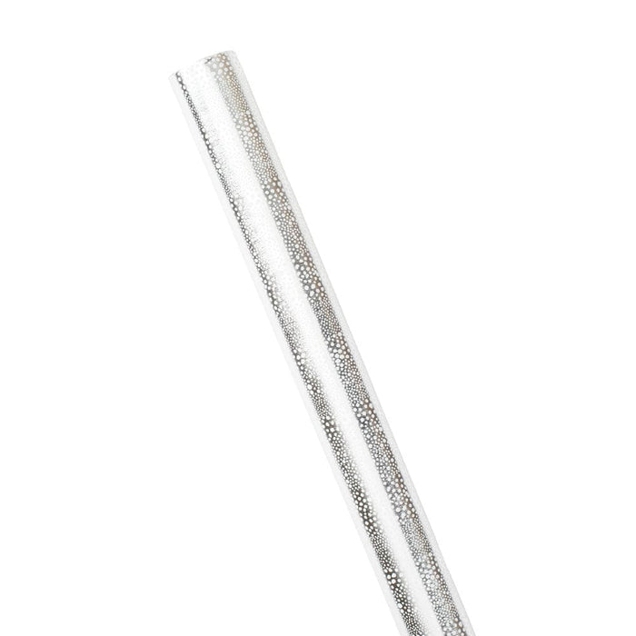 Pebble Foil Metallic Gift Wrapping Paper in Silver & White