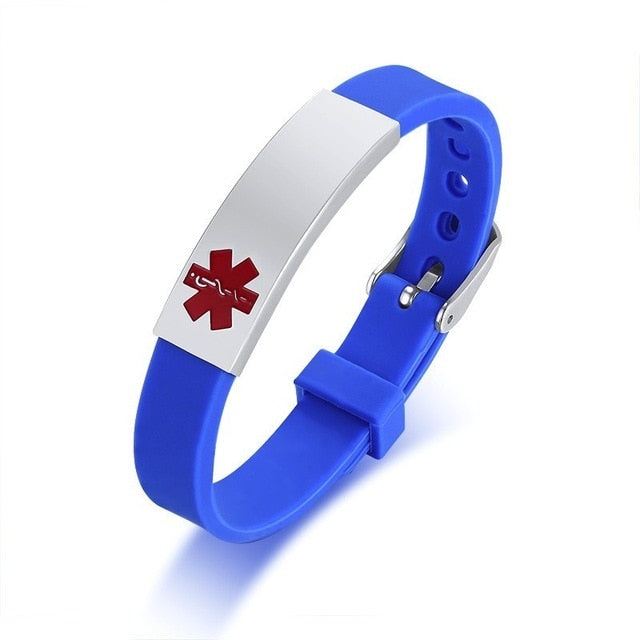 Personalized Assorted Coloured Medical Alert ID Bracelets for Kids and Adults