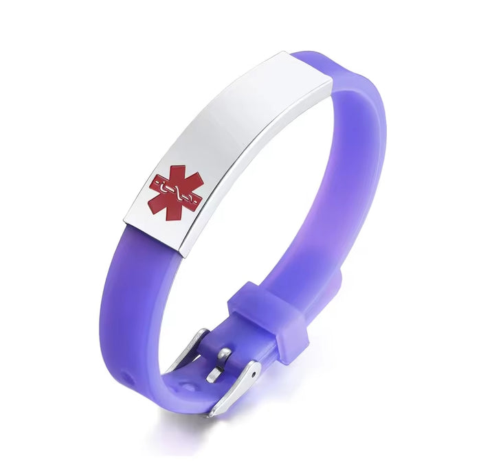 Personalized Assorted Coloured Medical Alert ID Bracelets for Kids and Adults