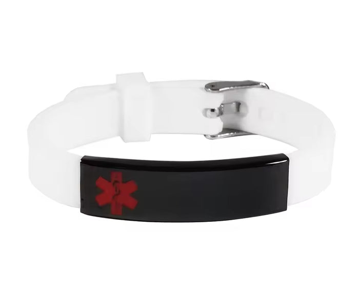 Personalized Assorted Coloured Medical Alert ID Bracelets for Kids and Adults
