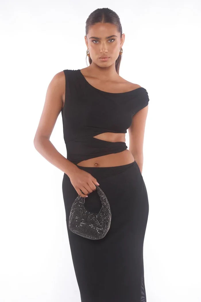 PETA + JAIN Precious Bag - Black Diamante - Runway Goddess