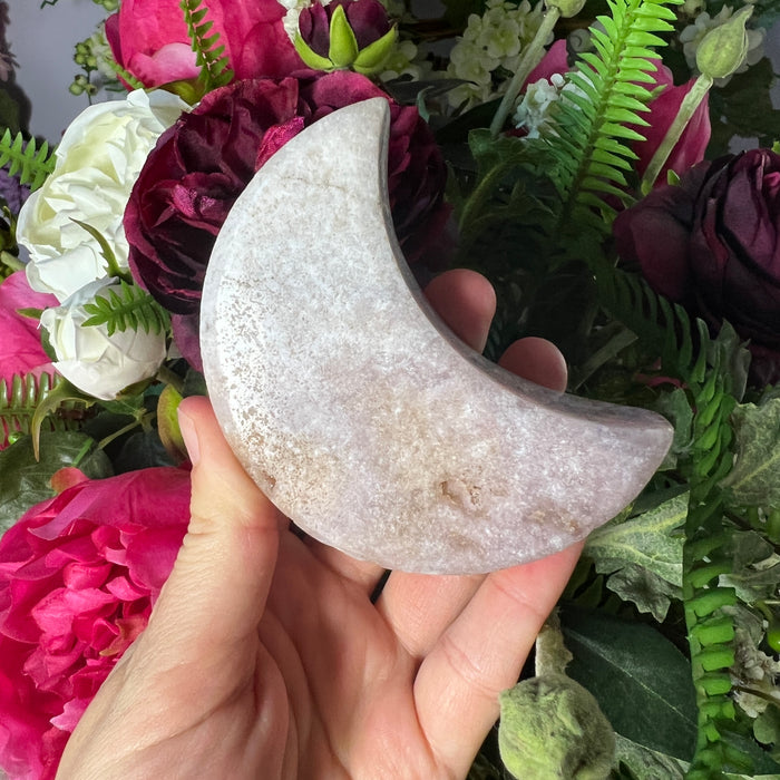 Pink Amethyst Crescent Moon