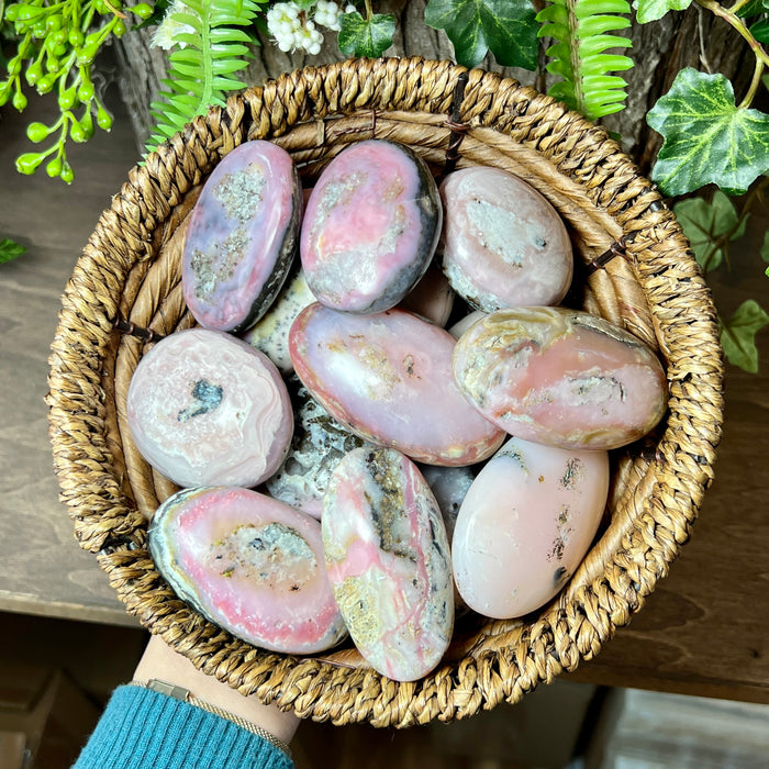 Pink Opal Palm Stone