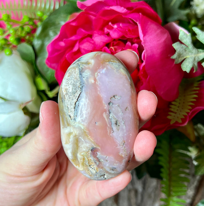 Pink Opal Palm Stone