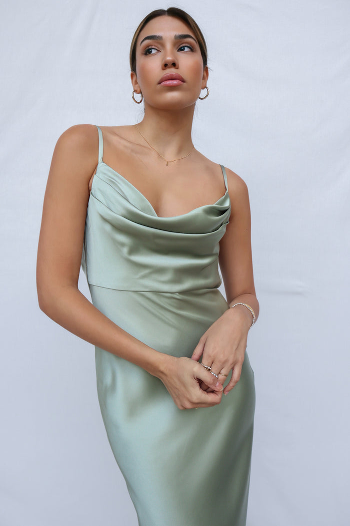 Pippy Maxi Dress - Khaki/Sage - Runway Goddess