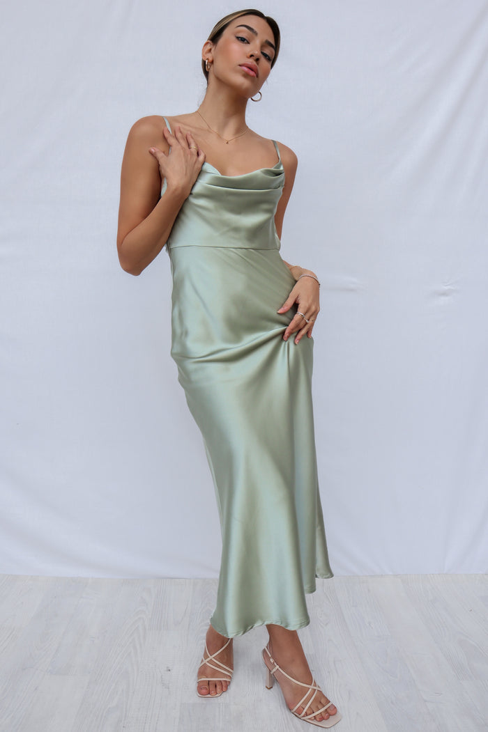 Pippy Maxi Dress - Khaki/Sage - Runway Goddess