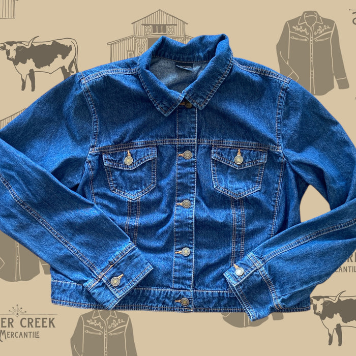 Pre-Loved Faded Glory Denim Jacket *Size Large - Deer Creek Mercantile