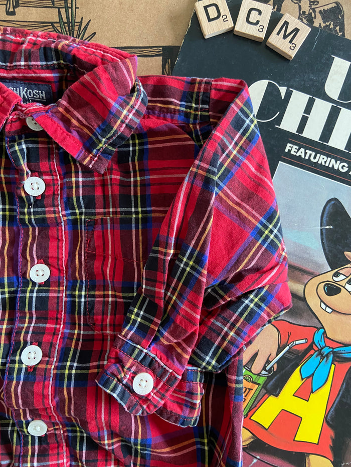 Pre-Loved Oshkosh Red Plaid Bodysuit *12 Months - Deer Creek Mercantile