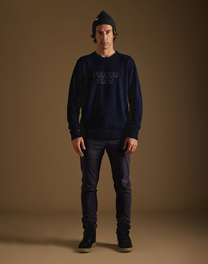 pull french alps blue PULLIN en coton
