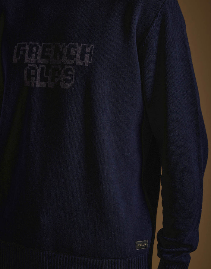 pull french alps blue PULLIN en coton