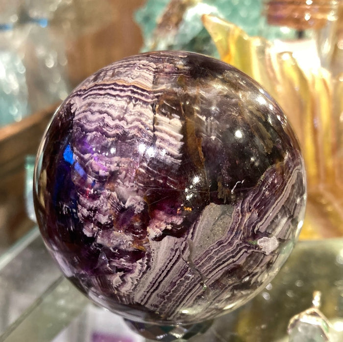 Purple fluorite sphere