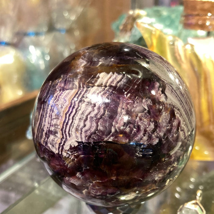 Purple fluorite sphere