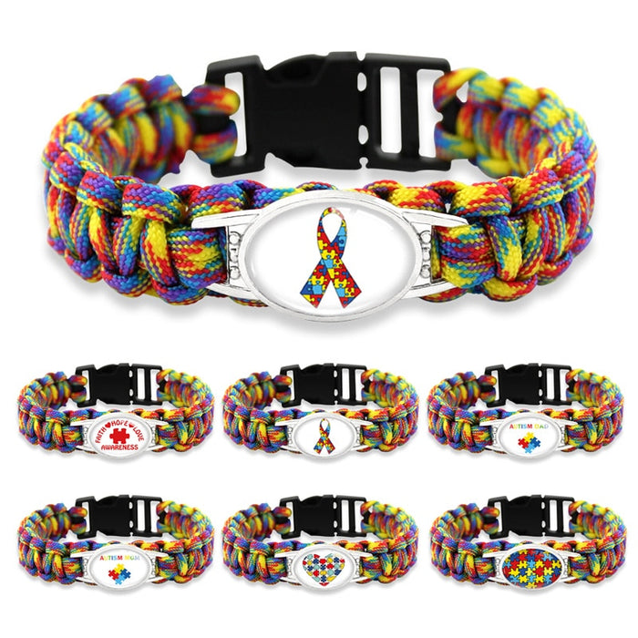 Puzzle Piece Autism Awareness Bracelets