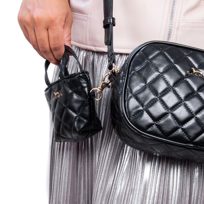 Quilted Black Pinky Tote