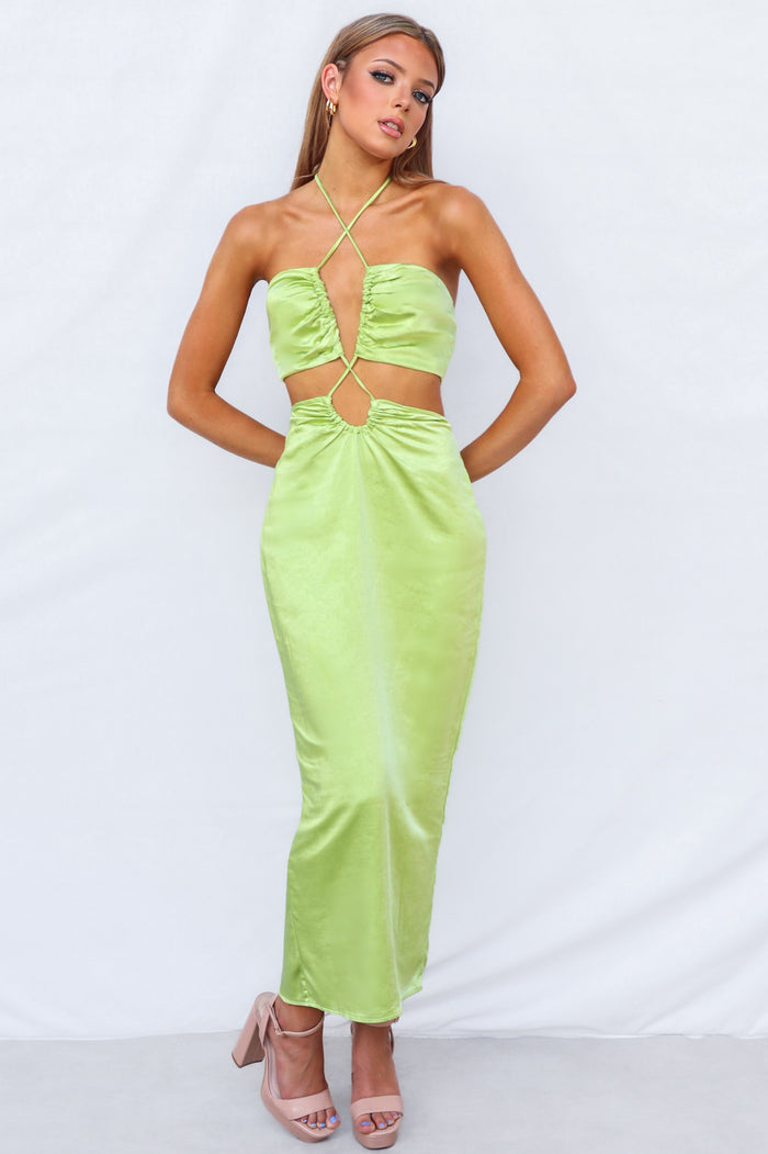 Ramilia Midi Dress - Lime - Runway Goddess