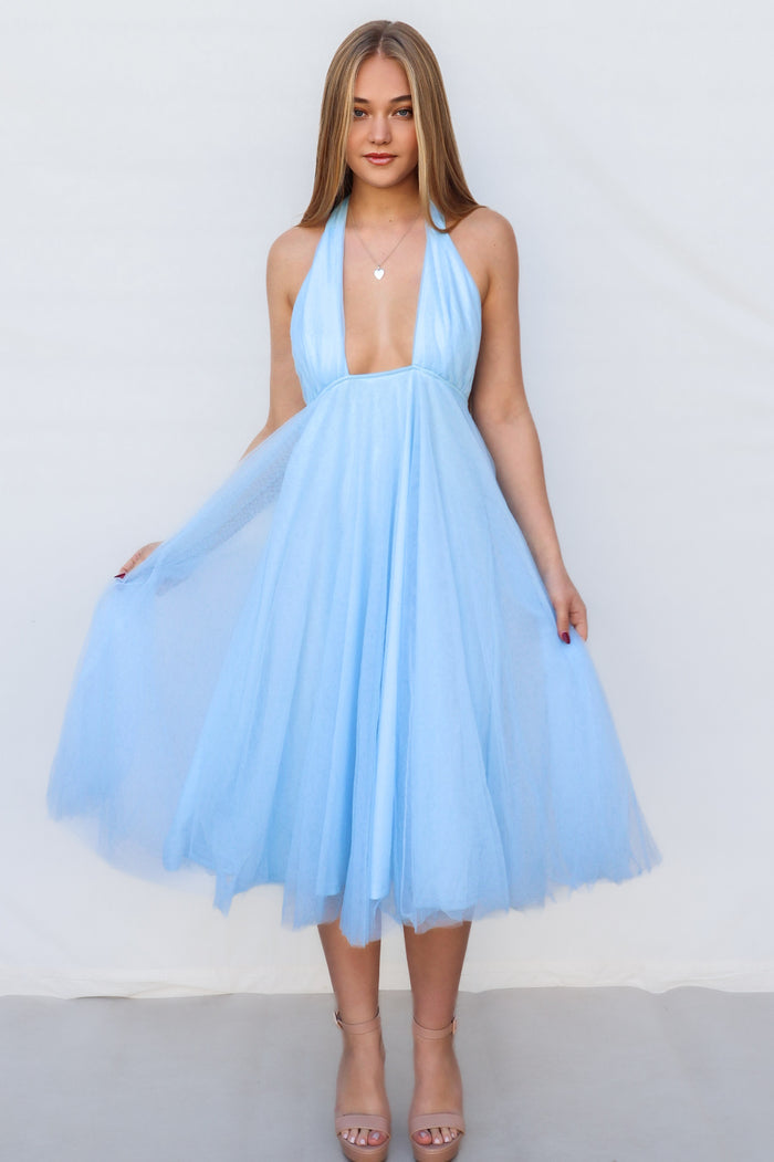 Rapunzel Tulle Dress - Baby Blue - Runway Goddess
