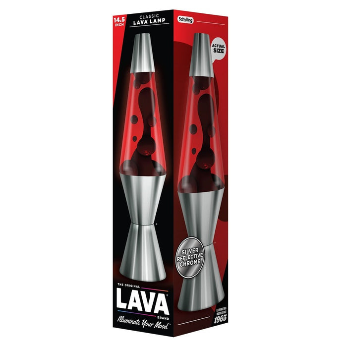 Red & Black Lava Crimson Lamp 14.5"
