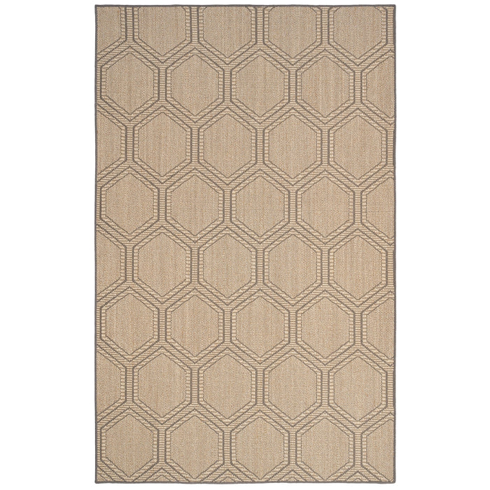 Reed Sand Black Machine Woven Rug Rectangle image