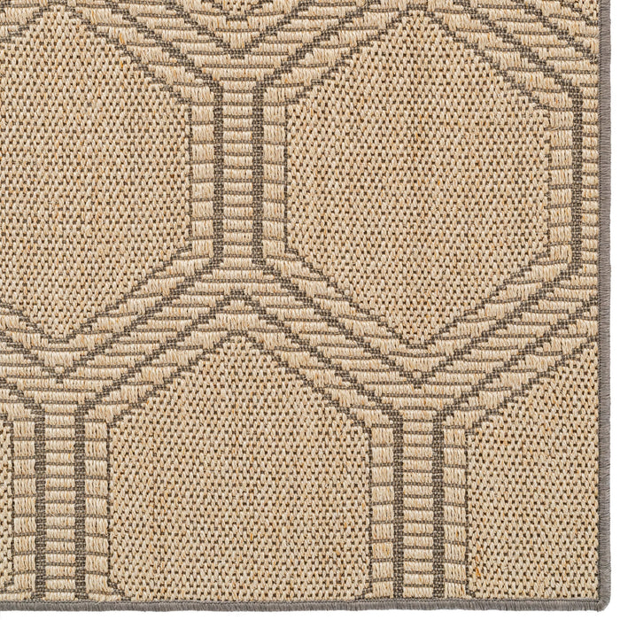 Reed Sand Black Machine Woven Rug Rectangle image