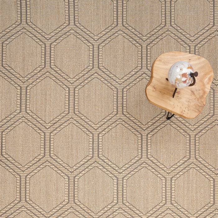 Reed Sand Black Machine Woven Rug Rectangle image