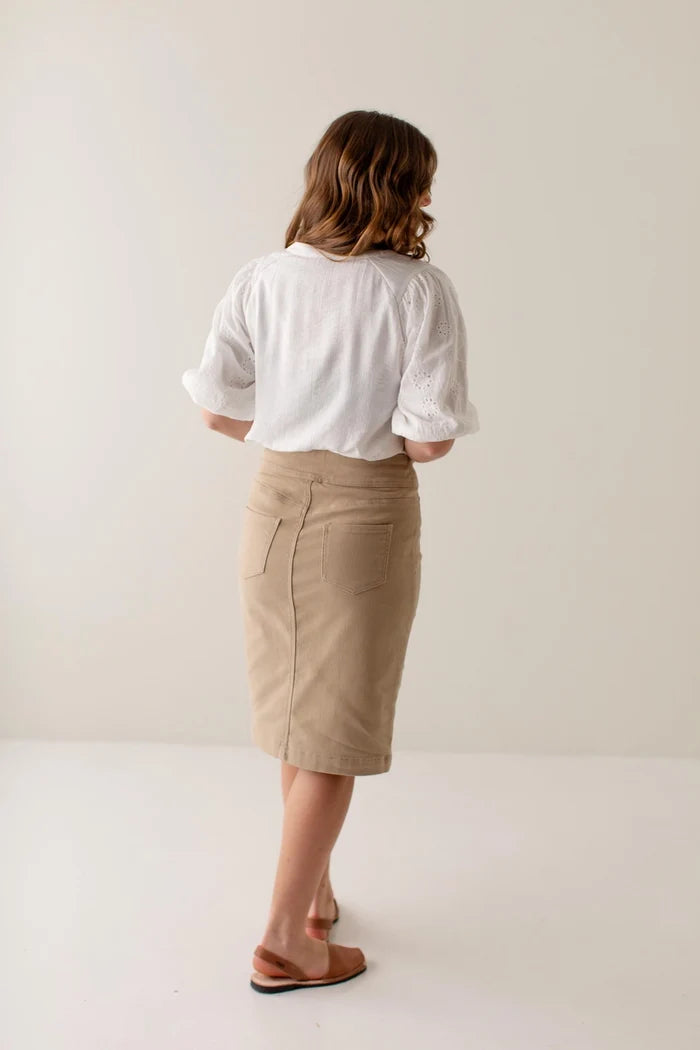 Remi Classic Waistband Denim in Khaki
