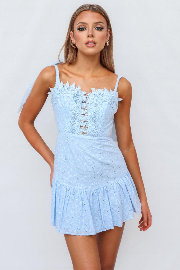 Ria Mini Dress - Blue - Runway Goddess