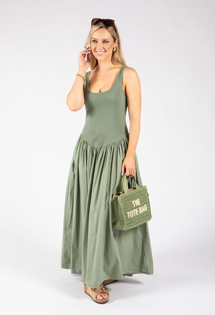 Ribbed Bodice Maxi Dress