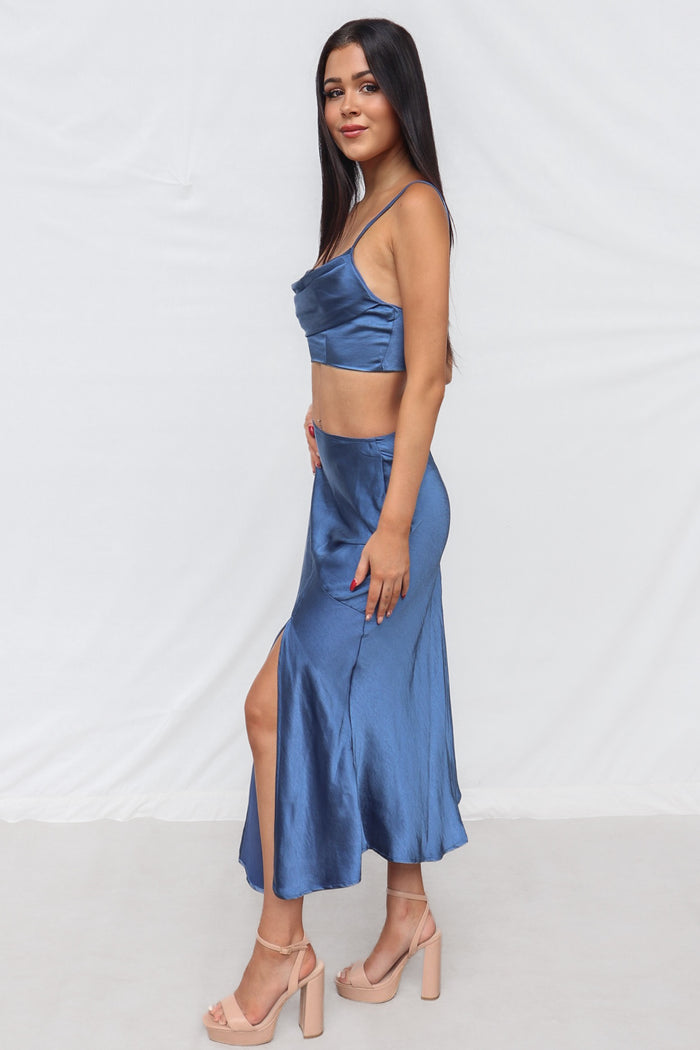 Rihanna Set Skirt - Navy - Runway Goddess