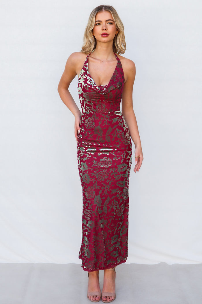Riley Maxi Dress - Wine - Runway Goddess